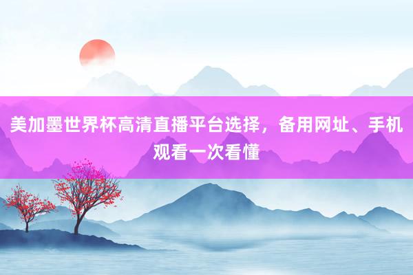 美加墨世界杯高清直播平台选择，备用网址、手机观看一次看懂